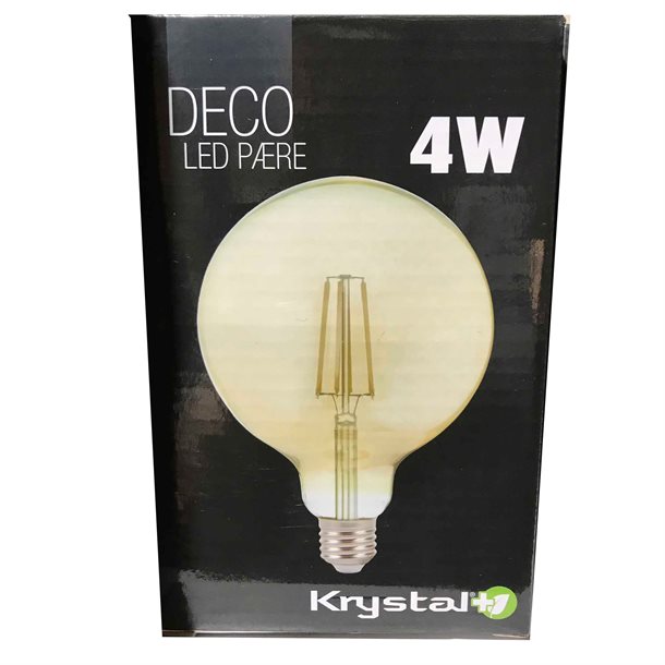 4W Dekorativ globe 95 i klassisk design - Filament LED pære 360-400 lumen KRY011160  